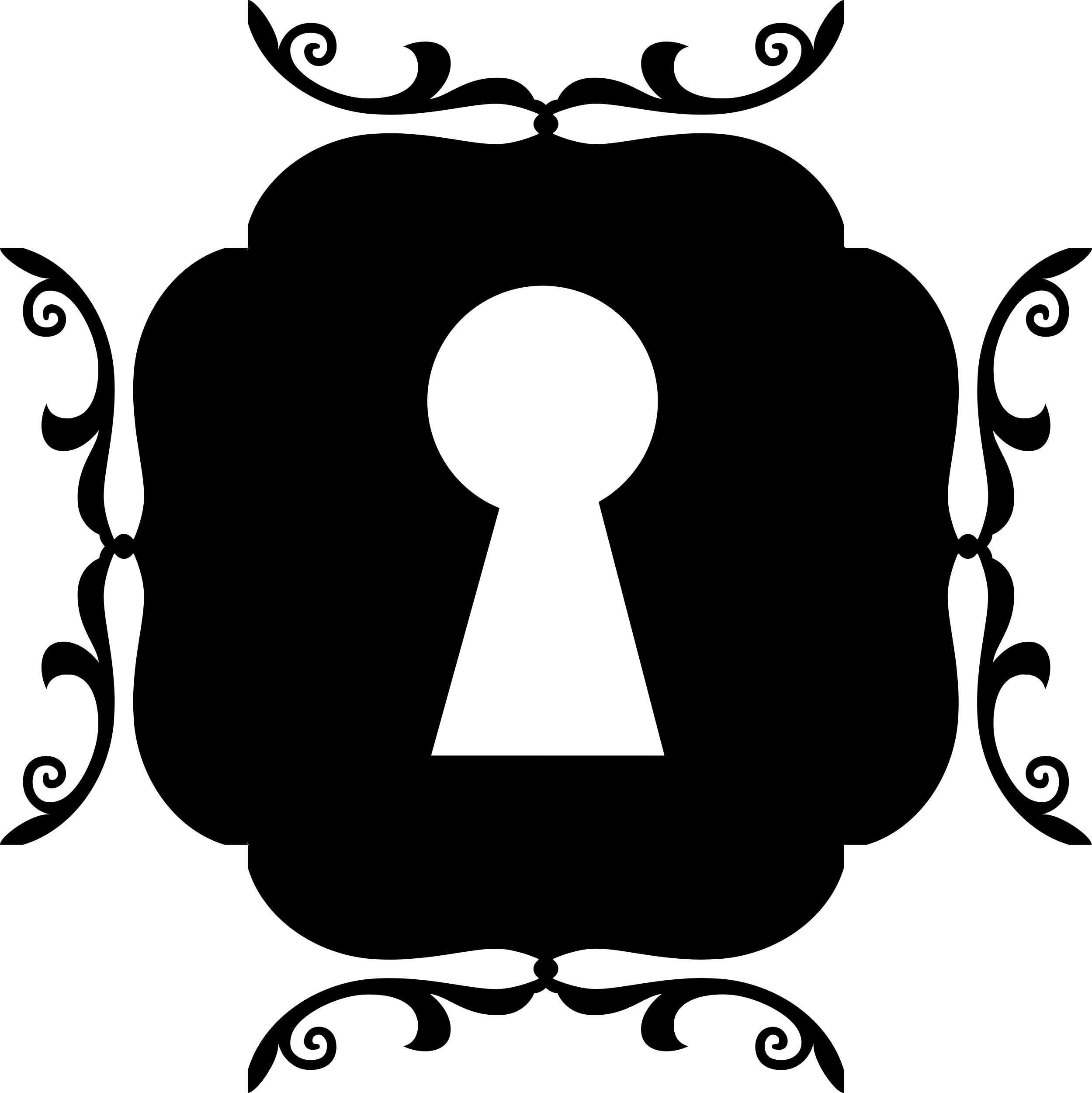 Keyhole In A Square Shape With Rounded Ornaments Around Tracing Svg Vector Free Vectors